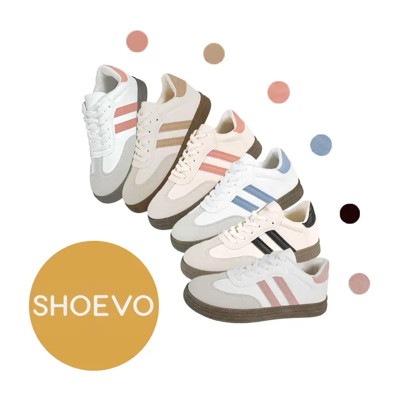 SHOEVO Sepatu Sam-ba Olahraga Wanita Casual dan Nyaman dengan Desain Ujung Bulat dan Bertali  Sneaker Sport  Merah/Biru ST093 8