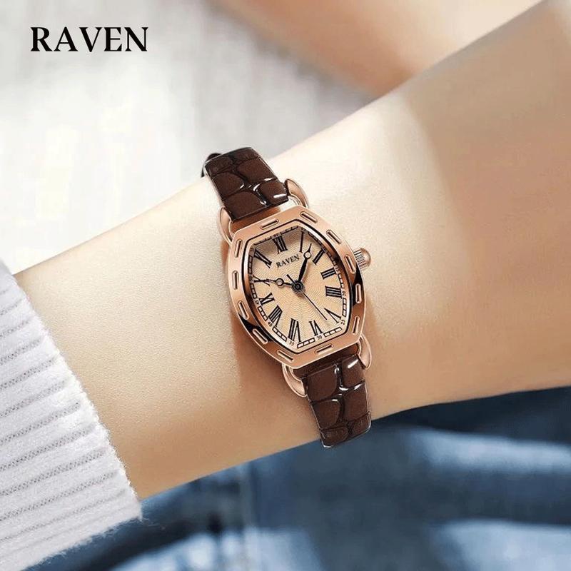 Product Introduction of RAVEN Jam Tangan Wanita Anti Air Kuarsa Antik Kasual Tali Kulit Jam Tangan Cewek Original 6