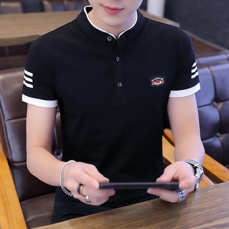 Product Introduction of Men s polo T shirt men Cotton short sleeved slim fit graphic tops men plain Korean clothing plus size 3XL s410503886 5