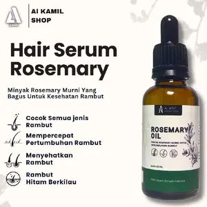 Hair Serum with Rosemary Oil 30ml | Serum Penumbuh Rambut & Anti Rontok Penumbuh rambut cepat serum Penebal rambut anti rontok Hitam Minyak Ketombe Perawatan  Haircare Memanjangkan Treatment Vitamin