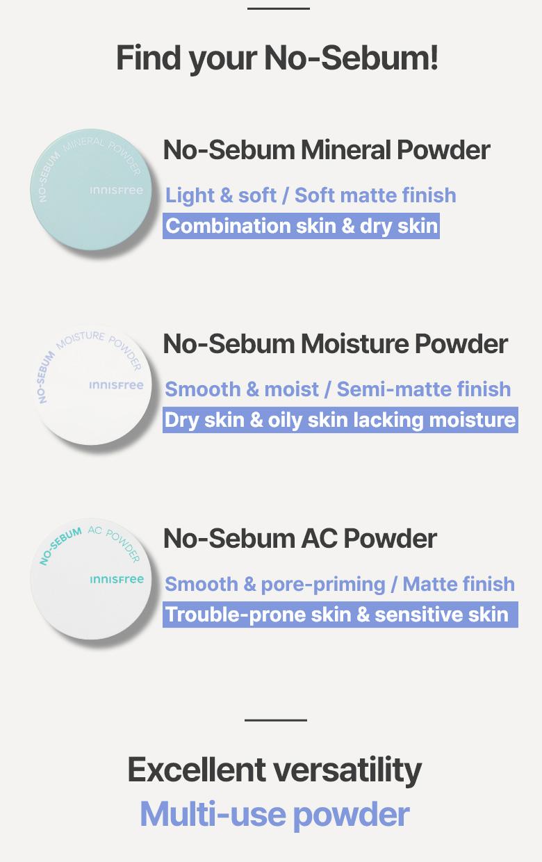 Product Introduction of INNISFREE No-Sebum Moisture Powder 5g - Sebum Care & Moisturizing Loose Powder For All Skin Types 4