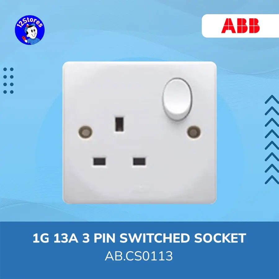 ABB Saklar Stop Kontak AC Switched Socket 1G 13A 3 Pin