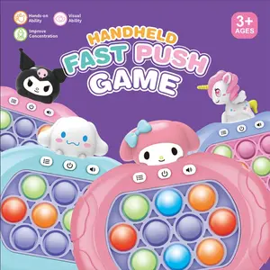 Pop It Push Bubble Game Challenge Fidget Toys Dengan Mesin Game LED Menghilangkan Stress Mainan Anti-Stres Squishy Permainan