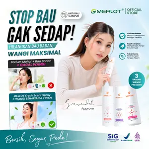 MERLOT Deodorant Spray Mencerahkan Kulit Lebih Cerah dan Segar Cocok untuk Penggunaan Sehari-hari Tanpa Iritasi