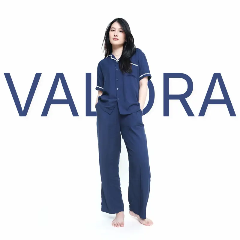 Valora Pajamas Azura Bahan Rayon Premium Twill Lembut Nyaman dipakai Tidur Wanita 1