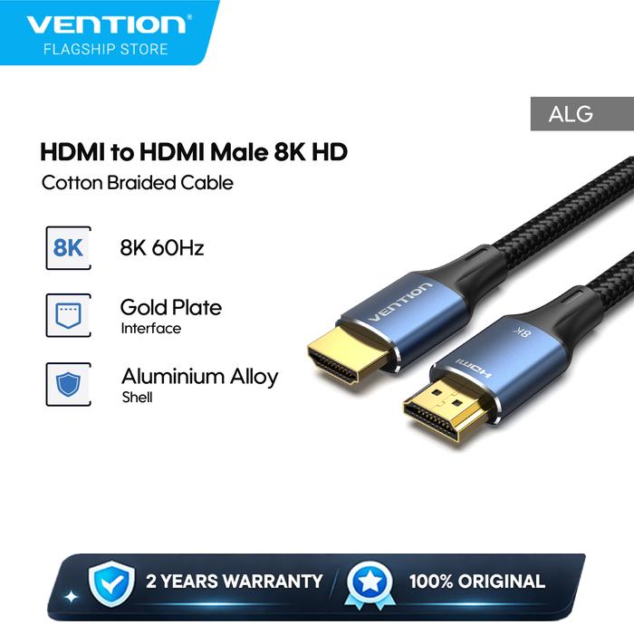 Gambar Vention Kabel HDMI 8K Cotton Braided - ALG - 1m dari Vention By Andalan Kota Administrasi Jakarta Utara Tokopedia