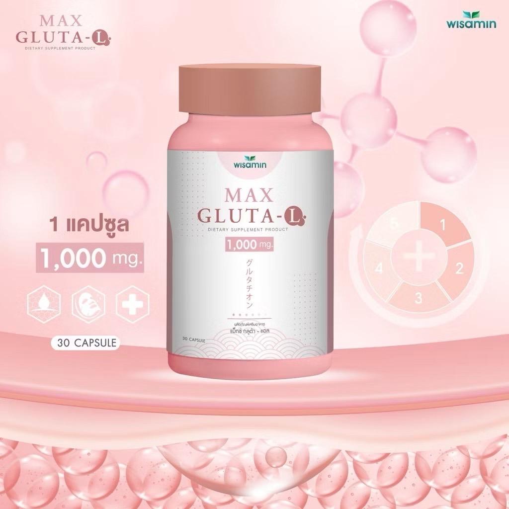 nac in glutathione MAX GLUTA-L 1,000 mg L-Glutathione L-Glutamine (WISAMIN BRAND) Quantity 30  Capsules/Bottle