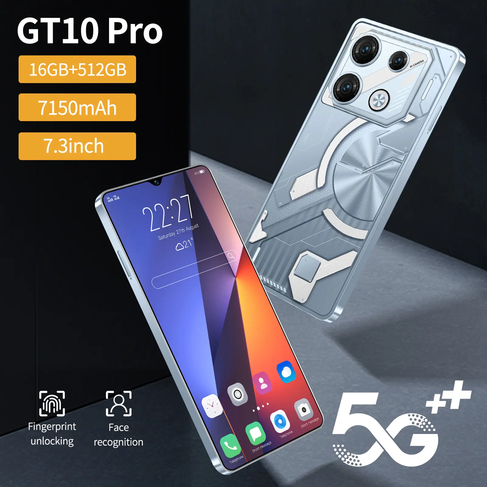 New Hot Selling Mobile Phone GT10 Pro Android Smartphone