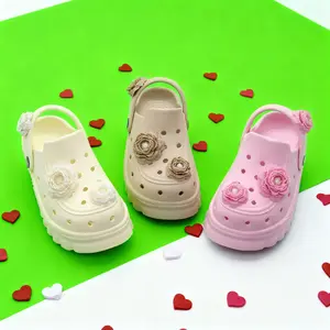 【3 cm】Sepatu Anak Sandal Lubang Gaya Korea - Sol Datar Nyaman, Bernapas, Versatile, Sol Tebal untuk Semua Musim