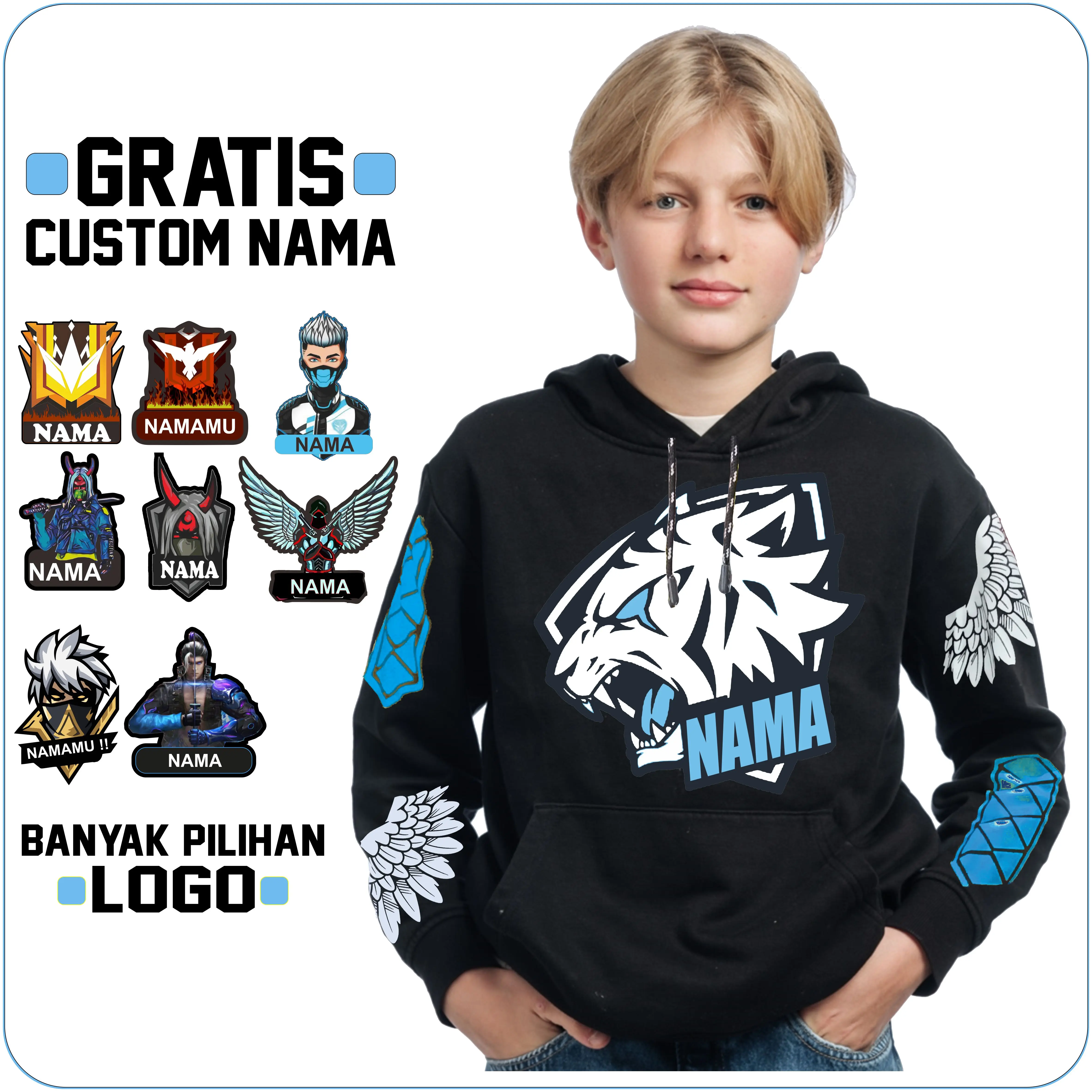 Jaket EVOS Sweater Free Fire Angel Anak Hoodie FF Fashion