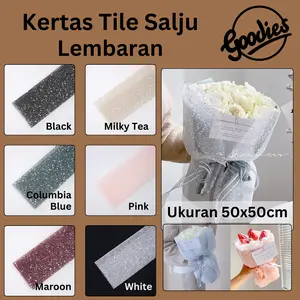 Kertas Tile Salju untuk Buket Lembaran / Flower Wrapping Snow Kain Tille Pembungkus Bouquet Bunga Cellophane