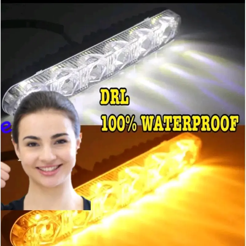 LAMPU DRL BUMPER DEPAN DRL 6 LED FORTUNER VARIASI TAMBAHAN UNIVERSAL SEIN RUNNING 2