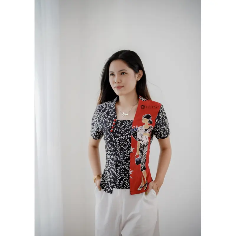 BUTIK27 - Kutu Baru Nona Kancing Blouse Wanita Baju Batik