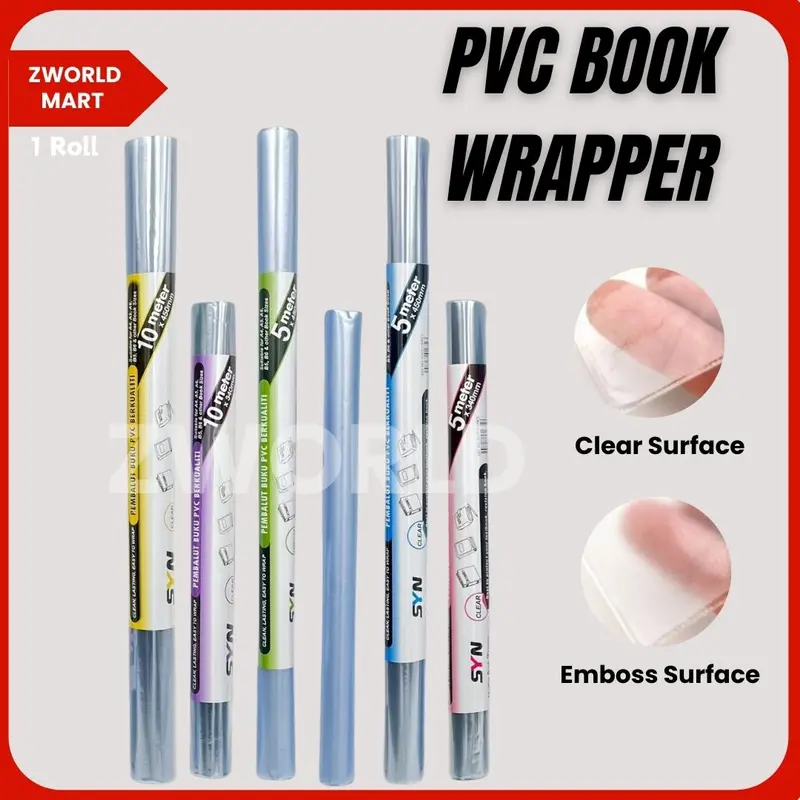 PVC BOOK WRAPPER CLEAR / EMBOSS- SIZE : (340MM X 5M) / (450MM - TikTok ...