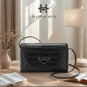 HathinMuii - HMU5158- Tas Bahu & Tas Selempang Shoulder bag Tas Wanita Tas Selempang Wanita Fashion Croco Leather Slingbag Croco Leather Handbag  Tas Wanita Casual Terbaru 2025