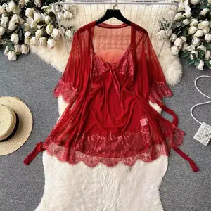 Luckymm Baju Tidur Kimono 2in1 Baju Tidur Gaun Malam Wanita Dress 22