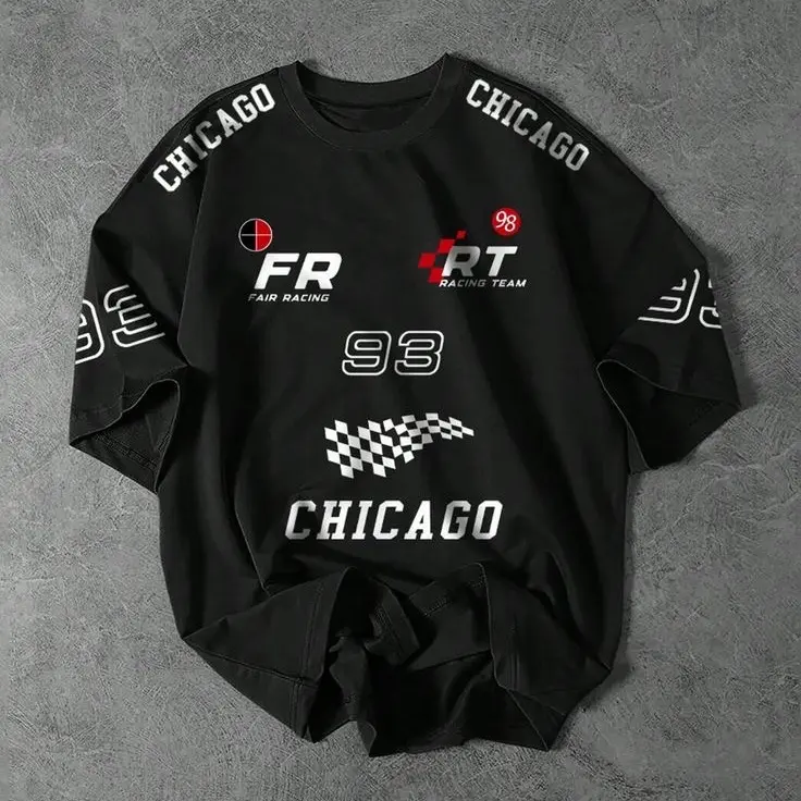 ￼Kaos Chicago Korean Style Big Size 6XL 5XL 4XL 3XL 2XL XL L M S Kaos Hip Hop Harajuku style Bahan Catton Combed 24s Adem Lembut Nyaman Kaos Viral Premium Oppa Korea Style Unisex Hitam Putih Bisa Custom Nama T-shirt Pria Wanita Oversize Keren Viral baju w