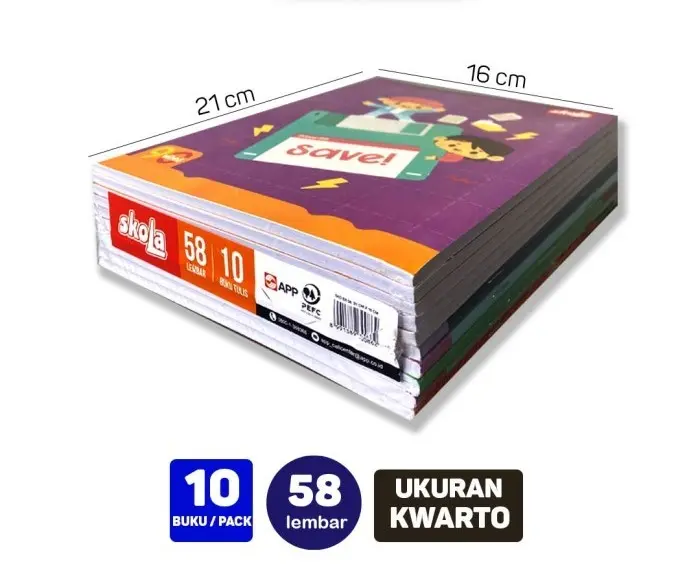 BUKU TULIS 58 LEMBAR SKOLA BY SiDU SINAR DUNIA (1 PACK 10 BUKU)