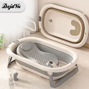Dejavu Bak Mandi Bayi Lipat dengan Pengukur Suhu Tempat Mandi Bayi Portable Foldable Baby Bath Tub HOE201