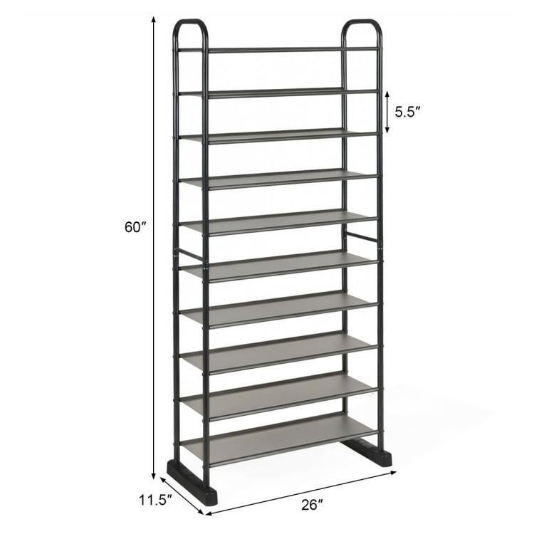 TikTok Shop Kmart Clear Shoe Rack Shoerack For Closet Classic And Modern 10 Tier Free Standing Metal Frame Shoe Rack