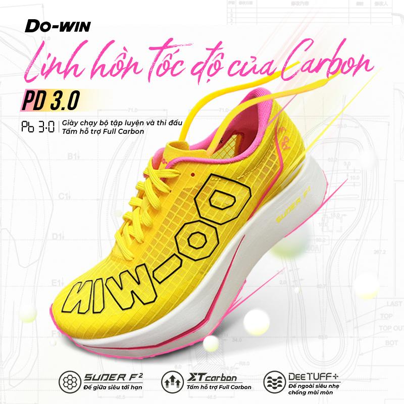 Giày Dowin PB3 Giày Thể Thao Chạy Bộ Full Carbon - Siêu nhẹ, Siêu Êm Nảy Phù Hợp Cho Nam Nữ Chạy Bộ, Đi Bộ, Đi Race - dowin