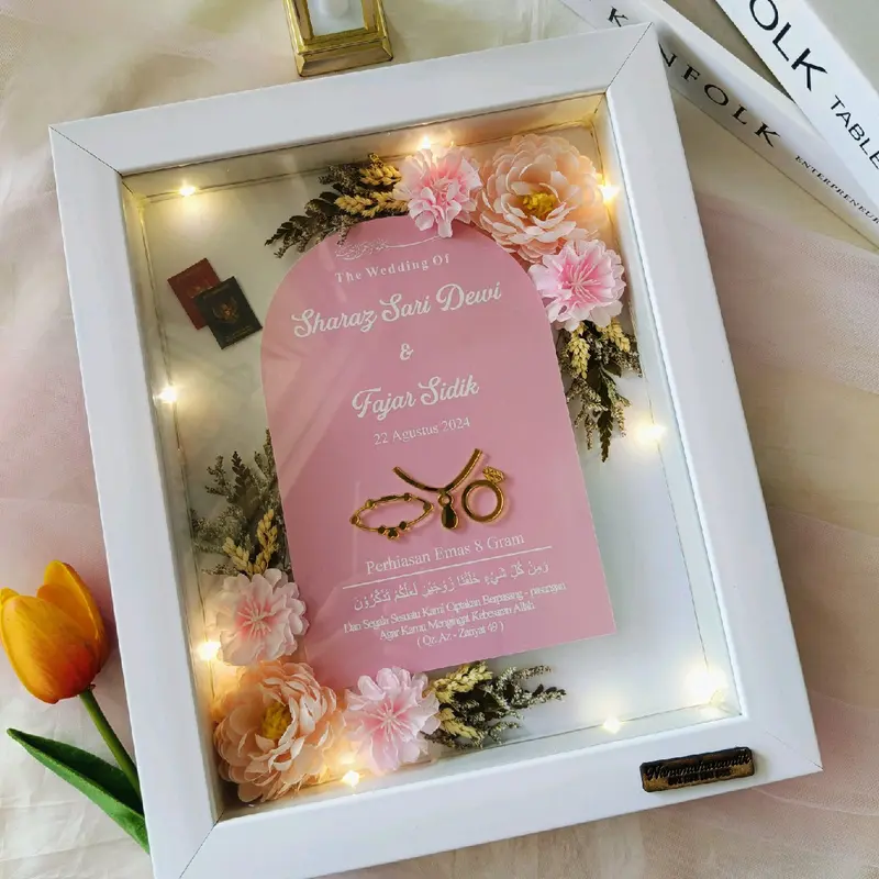 Bingkai Frame Mahar Pernikahan Simple Ukuran 20x25 dengan Pilihan Warna 1