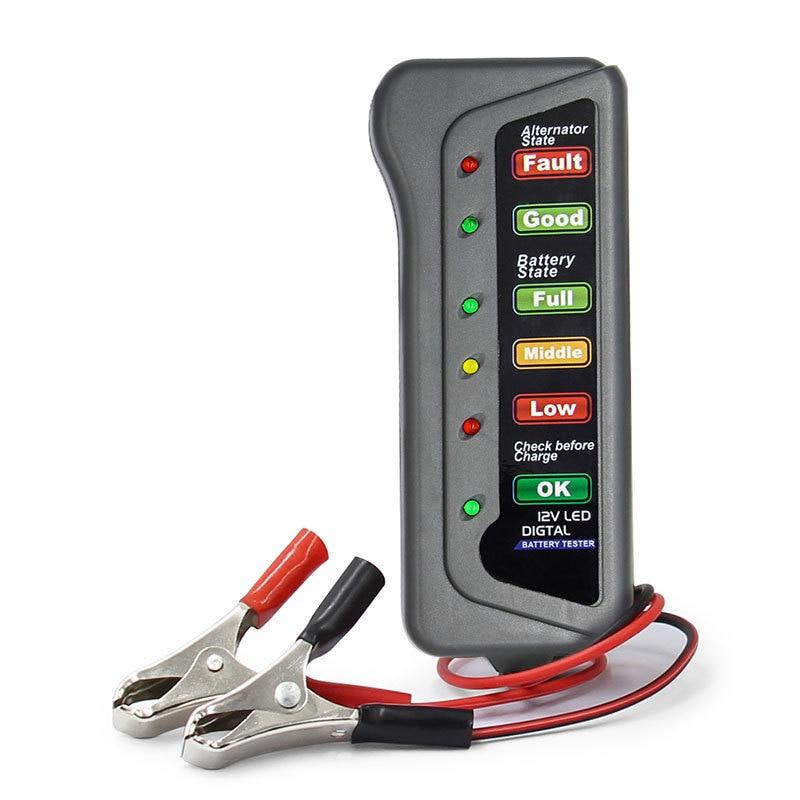 Product Introduction of Mini 12V Car Battery Tester 6 LED Lights Display Auto Car Diagnostic Tool Car Battery Alternator for Cars Vehicle Motorcycle 16