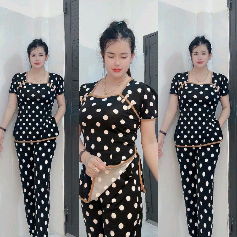 Đồ bộ nữ (sẫm ) áo sẻ tà quần dài ống ôm vải thun aty size 48-85kg _Tâm Đan.đồ bộ mặc nhà.đồ bộ thun