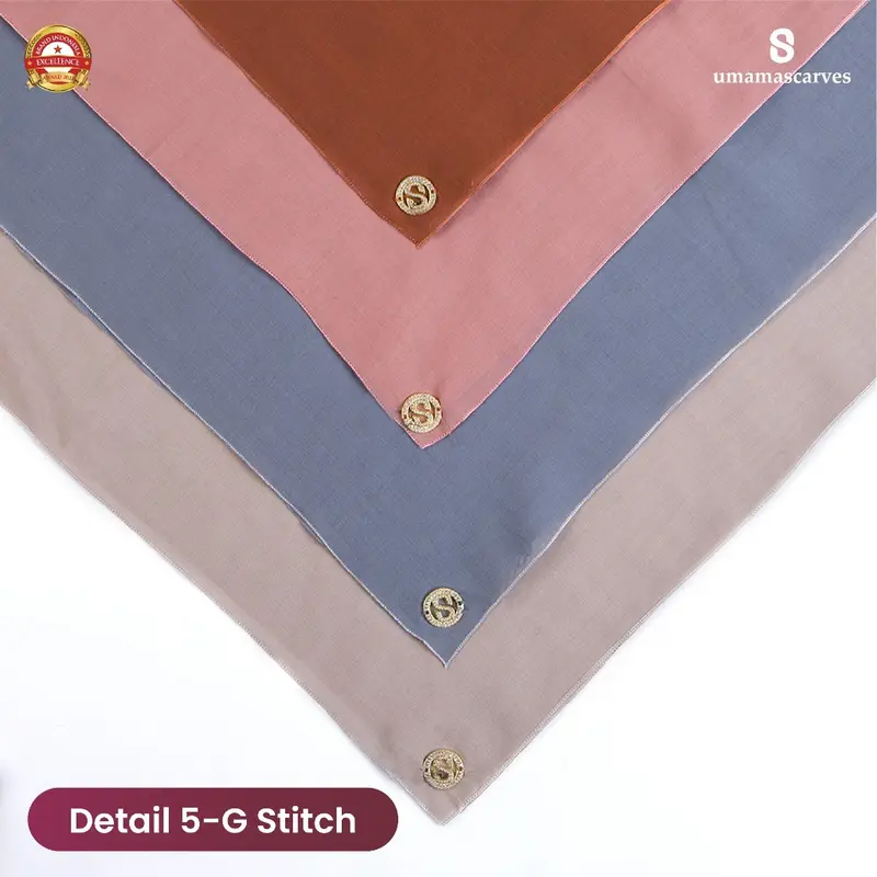 Jilbab Umama Scarf Voal Kola 5-G Metal Logo Jahit110 x110cm Kerudung Polycotton Tryspan 2