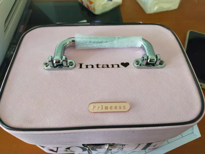 Custom Nama pouch makeup basic Tingkat / tas kosmetik/ makeup box 3