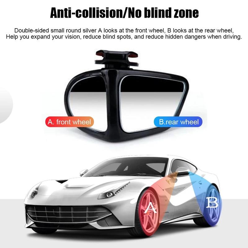 Một Đôi Gương cầu lồi 2 mặt gương ô tô mini xoay 360 độ xóa điểm mù nhỏ gọn tiện dụng nhìn cả 2 bánh