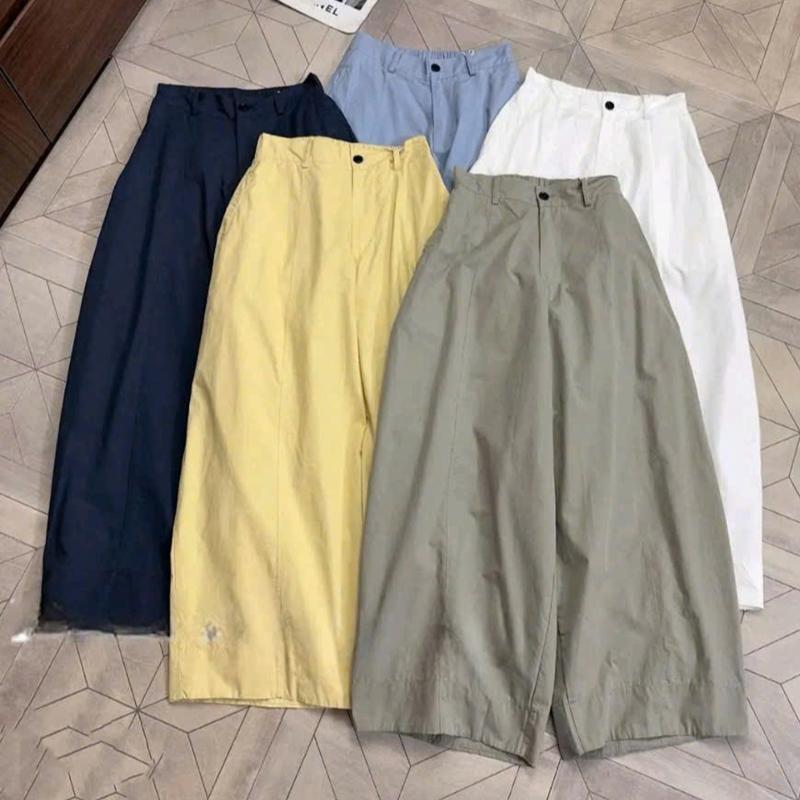 Quần xuông nữ thiết kế khuy khoá trước chun sau chất liệu kaki gió  hàn mềm mát