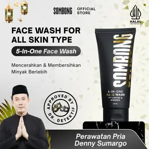SOMBONG 5-in-1 Face Wash With Coffee & Ginseng Sabun Muka Pria Membersihkan Mencerahkan Wajah 100ml