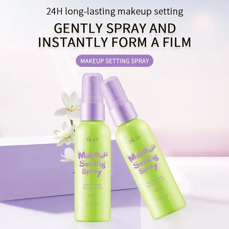 60ml Makeup Setting Spray Anti Noda, Anti Keringat, Makeup Tahan Lama, Matte, Melembabkan, Facial Mist, Setting Spray, Pembentukan Film Cepat, Cepat Menyegarkan, Finishing Spray, Menyegarkan, Tidak Lengket, Semprotan Pengunci Makeup yang Sangat Kuat 12 4