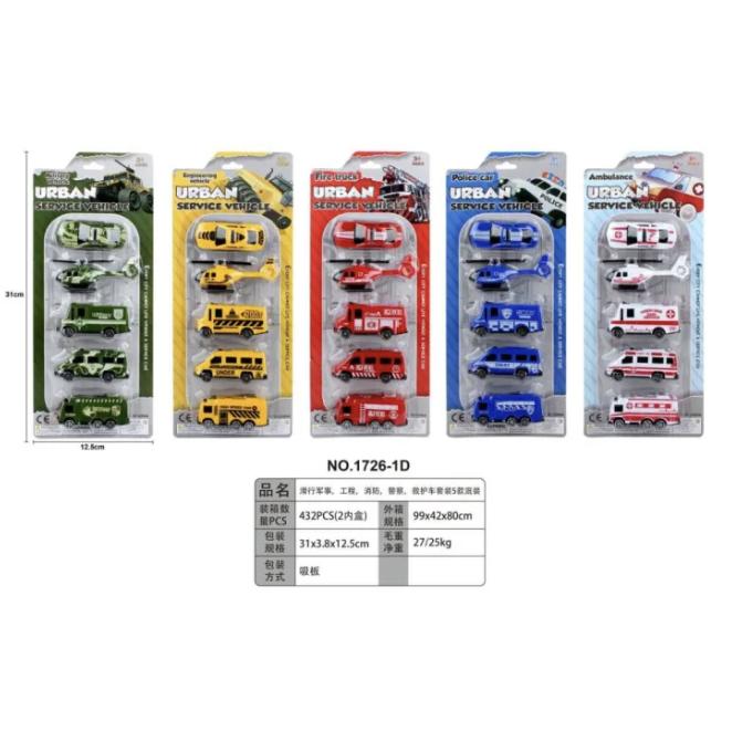Mainan Anak Mobil Urban Car Diecast Set Vehicle Ambulan Army Police Polisi Konstruksi 0
