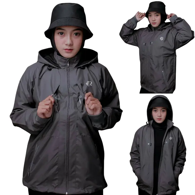 Jaket Pria Red flags Jaket Parasut Casual Adventure Wanita Simpel Bordir Taslan Premium Furing Fleece Tebal Lembut  Windbreaker Original Lokal Red Flags M L XL XXL Mustard 1