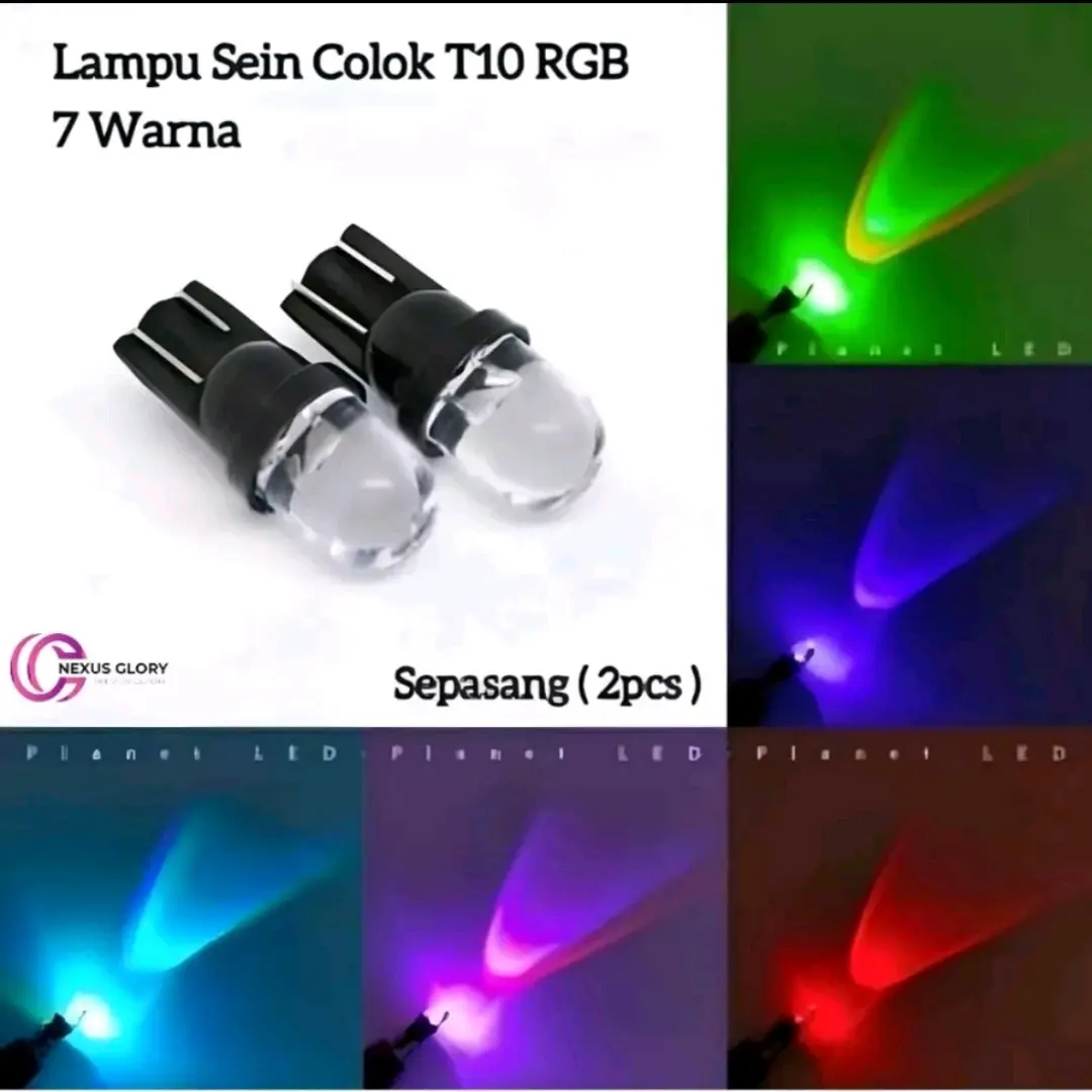Lampu Sen Senja Colok 7 Warna RGB T10 Universal