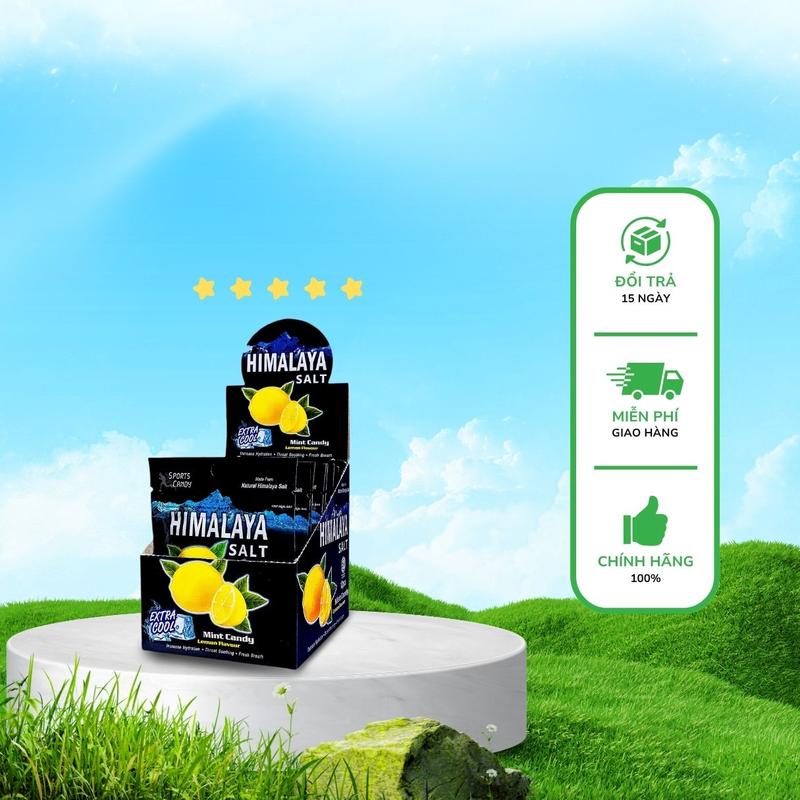Kẹo chanh muối hồng thêm vị bạc hà Himalaya thông mũi mát họng 180g
