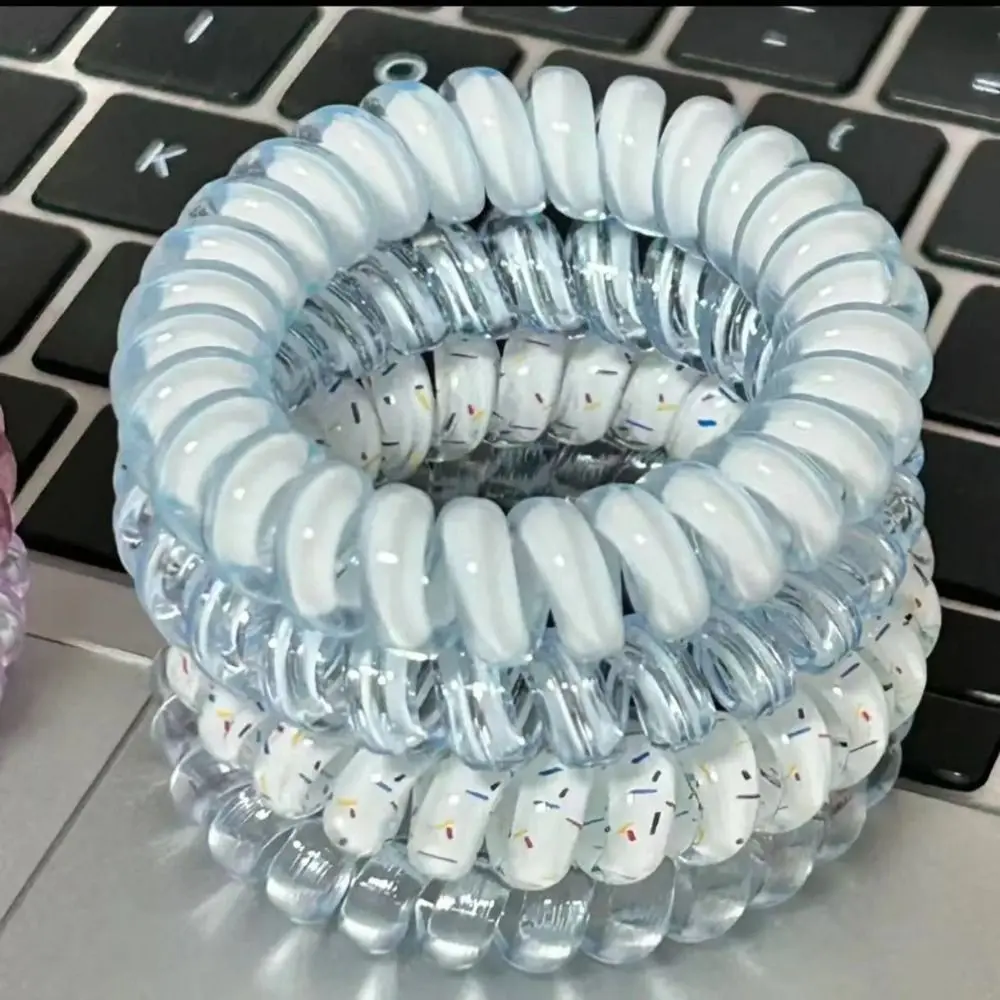 Scrunchies Dây Xoắn Ốc Co Giãn, Dây Buộc Tóc Janpanese, Mũ Cài Tóc, Dây Buộc Tóc Co Giãn Ngọt Ngào, Dây Buộc Tóc, Nhiều Màu Đầy Màu Sắc, Dây Điện Thoại, Giá Đỡ Tóc Dây Đuôi Ngựa Women Nữ Khuyên Tai Móc Khóa