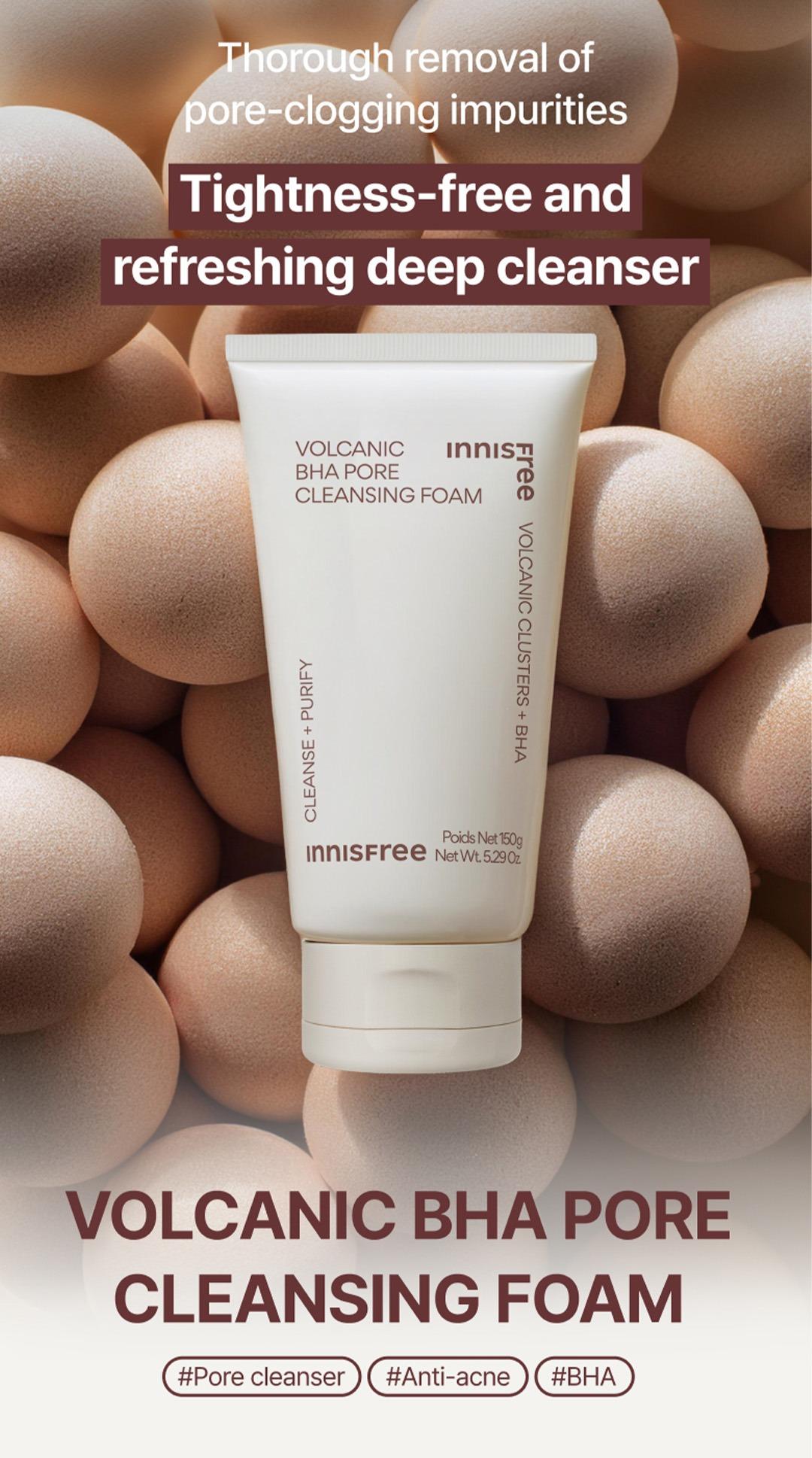 Buy 1 Get 4 Innisfree Volcanic BHA Pore Cleansing Foam Bundle - Facial Cleanser