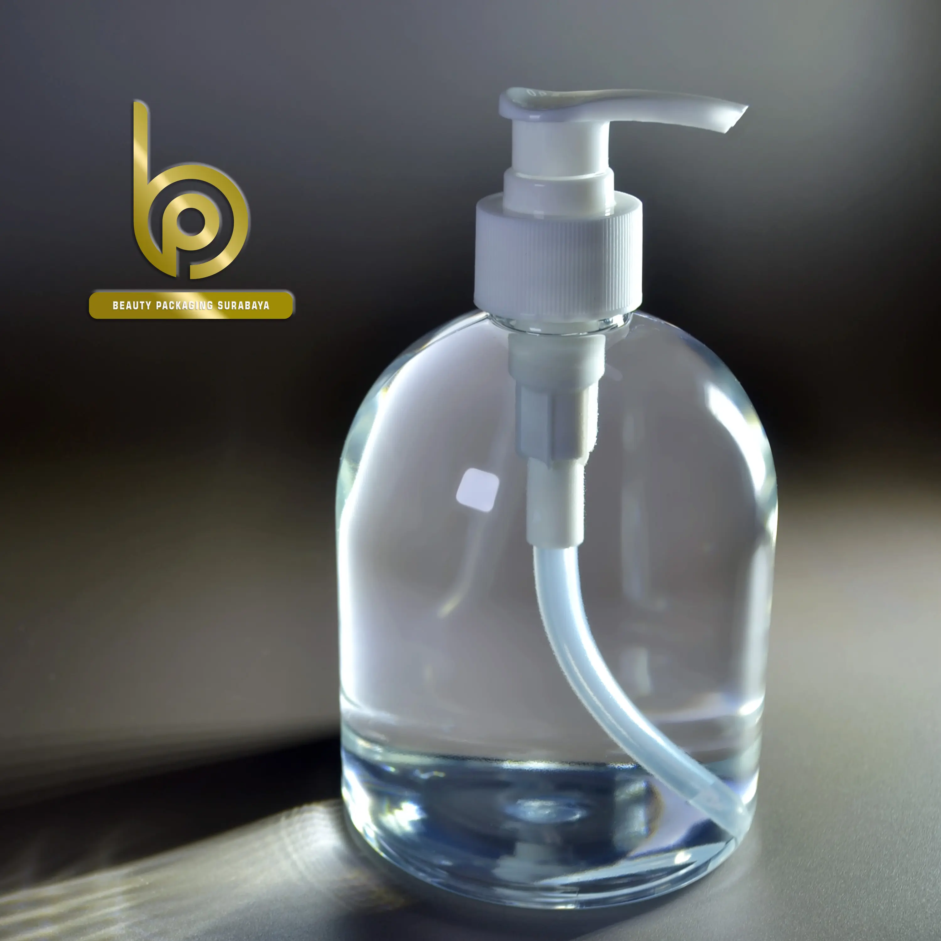 Botol Plastik PET 500ml Bulat Gentong Bening Tutup Pump Lotion - HARGA PER BIJI