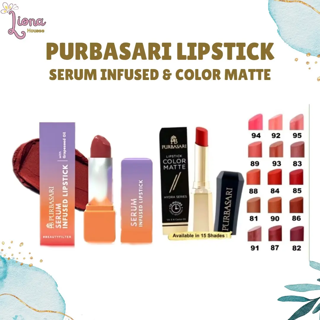 Purbasari Lipstick Color Matte & Serum Infused Lipstick Lipstik Waterproof