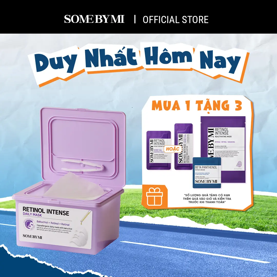 [Quà tặng 1 mask retinol+ 1 kem b5 1.5ml + 1 kem mắt 1ml hoặc 1 sachet retinol 1.5g]  Some By Mi Mặt nạ giấy hàng ngày Daily Mask 30 miếng