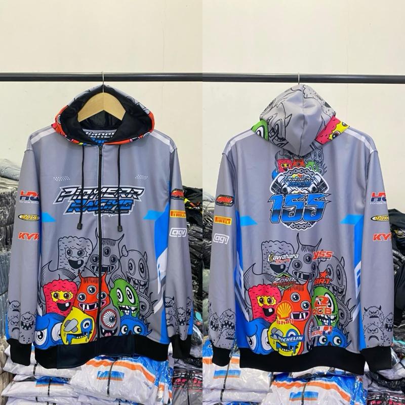jaket racing - jaket racing doodle - jaket pionerr racing - jaket racing balap - jaket racing hell - jaket pionerr racing - jaket racing pionerr motif anime terbaru full printing unisex pria&wanita size L XL XXL Casual Distro 5