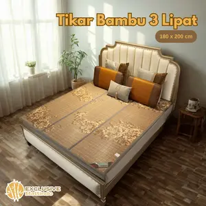 Tikar Bambu 3 Lipat Alas Lantai 180x200cm tikar Bambu Lipat Kasur Lantai Jumbo Kamar Ukuran Jumbo X12A1