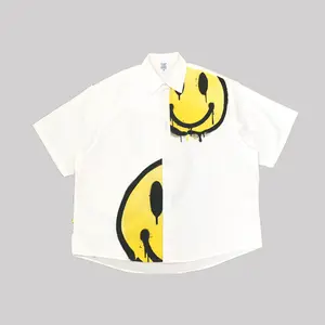 Smile Shirt - kemeja pria oversize streetwear gaya korea casual