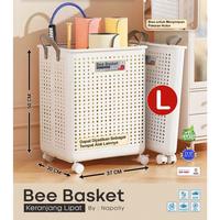 Gambar NAPOLLY Laundry Basket Keranjang Lipat Trolley Belanja Troli Dengan Roda + Handle Serbaguna - RDP - Bee Basket 3IN1 dari Raja Dapur Plastik Kota Surabaya 5 Tokopedia