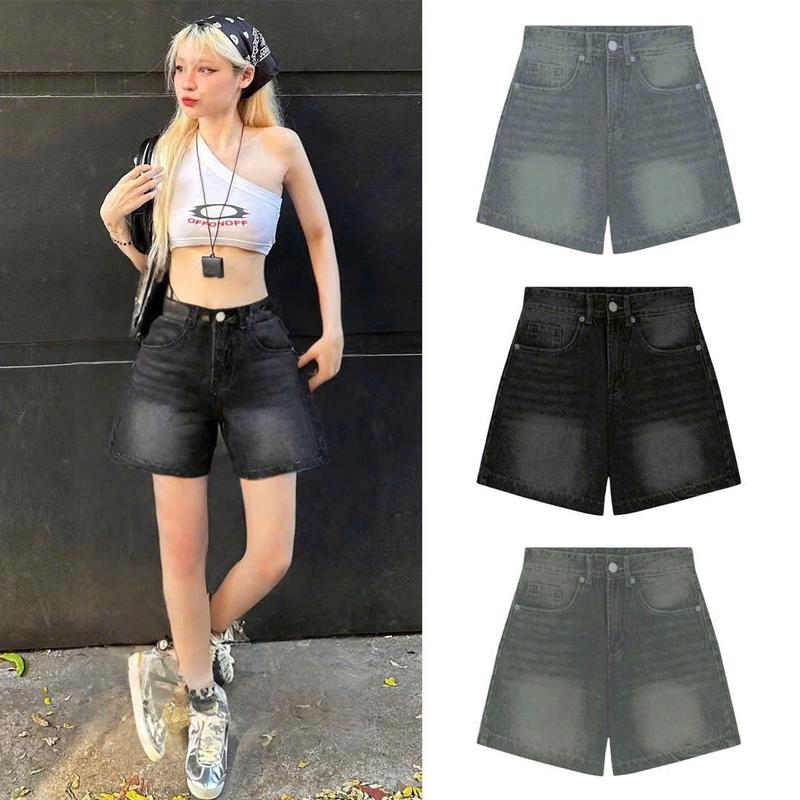  Quần Short Jeans Ngắn Cotton WIDE NQ30 Ống Rộng Basic Năng Động Cho Nữ 