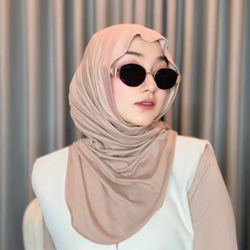HIJAB INSTAN SIZE M BERGO HUMA BAHAN KAOS RAYON COOLTECH MELEYOT PASHMINA TOP BISA EMPAT MODEL Kerudung Muslim