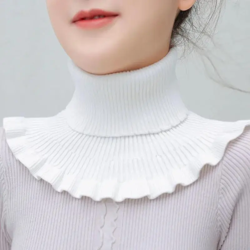 Cổ áo giả dệt kim chống gió Ấm áp Thời trang có thể tháo rời với tai gỗ Khăn quàng cổ mùa đông cho nam và nữ 3